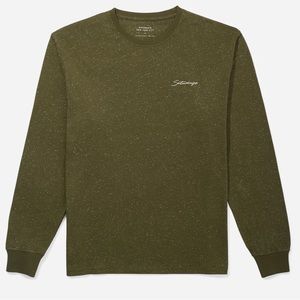 NWT Saturdays NYC Speckled Script Logo Long Sleeve Tee